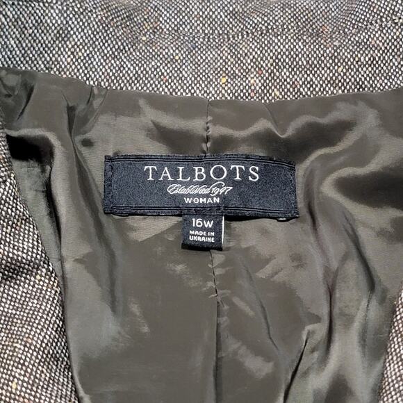 Talbots Plus Size 16W Blazer Jacket Wool Silk Blend Professional Classic Modern - Picture 3 of 8